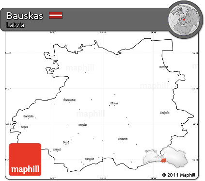 Blank Simple Map of Bauskas, cropped outside