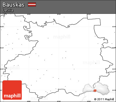 Blank Simple Map of Bauskas, no labels