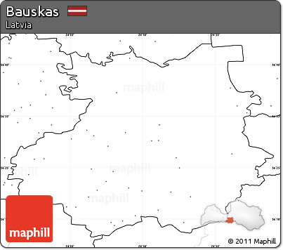 Blank Simple Map of Bauskas, no labels