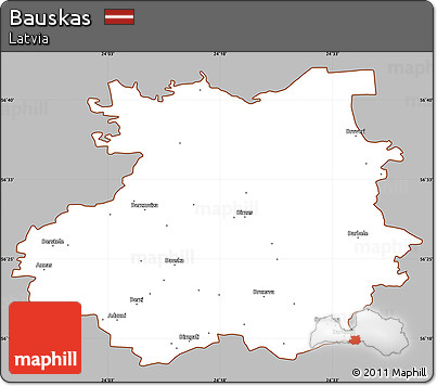 Gray Simple Map of Bauskas, cropped outside