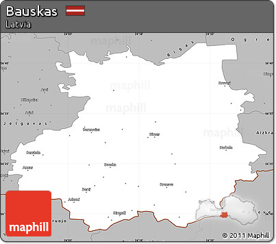 Gray Simple Map of Bauskas