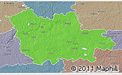 Political 3D Map of Cesu, semi-desaturated