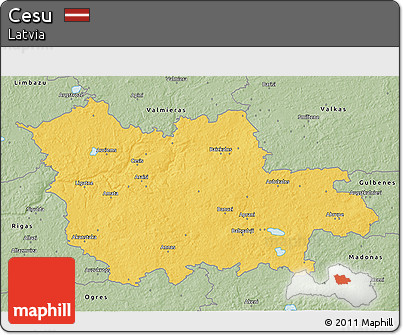 Savanna Style 3D Map of Cesu