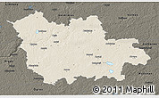 Shaded Relief 3D Map of Cesu, darken