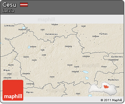Shaded Relief 3D Map of Cesu