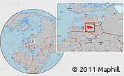 Gray Location Map of Cesu, hill shading