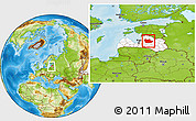 Physical Location Map of Cesu, highlighted country, within the entire country