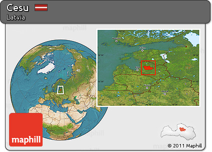 Satellite Location Map of Cesu