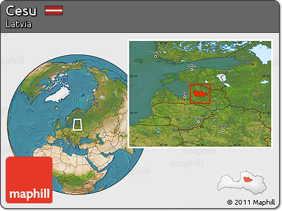 Satellite Location Map of Cesu
