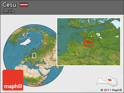 Satellite Location Map of Cesu