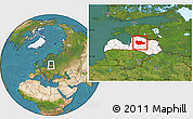 Satellite Location Map of Cesu, highlighted country