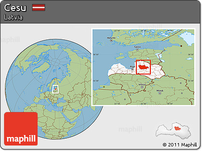 Savanna Style Location Map of Cesu, highlighted country