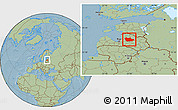 Savanna Style Location Map of Cesu, hill shading
