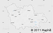 Silver Style Map of Cesu, single color outside