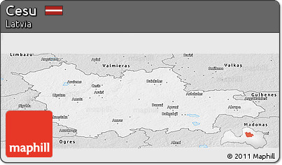 Silver Style Panoramic Map of Cesu