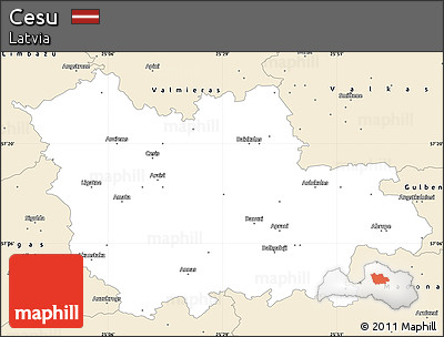 Classic Style Simple Map of Cesu