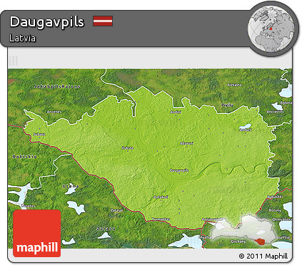 Physical 3D Map of Daugavpils, satellite outside