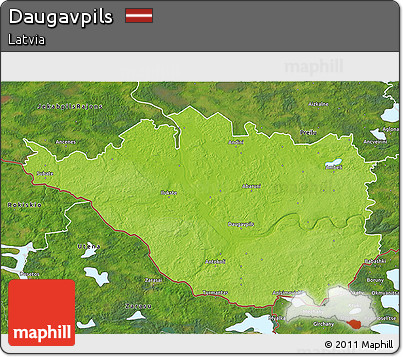 Physical 3D Map of Daugavpils, satellite outside