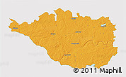 Political 3D Map of Daugavpils, single color outside