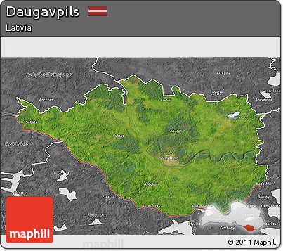 Satellite 3D Map of Daugavpils, desaturated