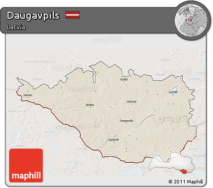 Shaded Relief 3D Map of Daugavpils, lighten