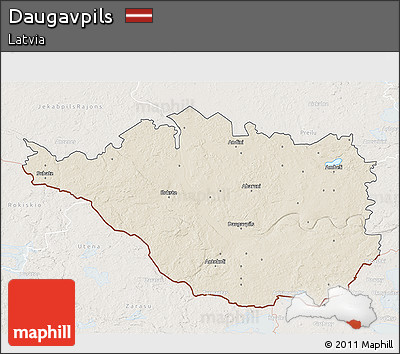 Shaded Relief 3D Map of Daugavpils, lighten