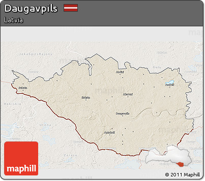 Shaded Relief 3D Map of Daugavpils, lighten