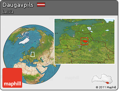 Satellite Location Map of Daugavpils