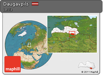 Satellite Location Map of Daugavpils, highlighted country