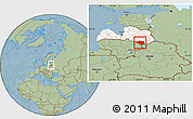Savanna Style Location Map of Daugavpils, highlighted country, hill shading