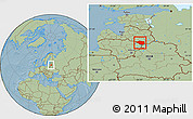 Savanna Style Location Map of Daugavpils, hill shading