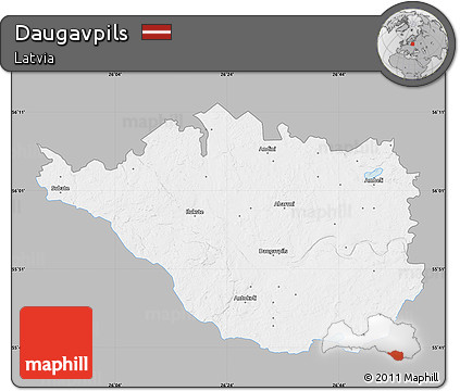 Gray Map of Daugavpils, single color outside