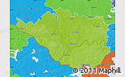Physical Map of Daugavpils, political outside