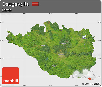 Satellite Map of Daugavpils, single color outside