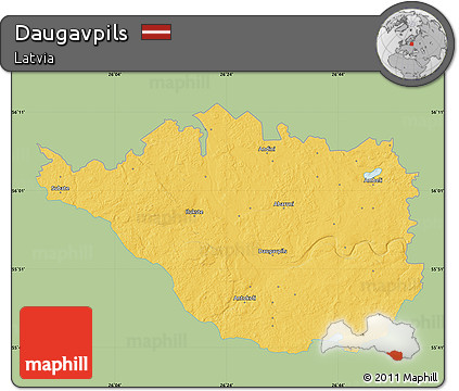 Savanna Style Map of Daugavpils, single color outside