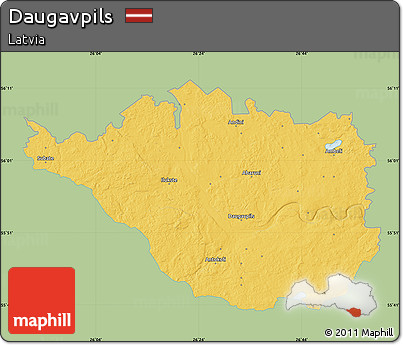 Savanna Style Map of Daugavpils, single color outside