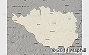 Shaded Relief Map of Daugavpils, darken, semi-desaturated