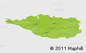Physical Panoramic Map of Daugavpils, single color outside