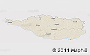 Shaded Relief Panoramic Map of Daugavpils, single color outside