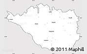 Silver Style Simple Map of Daugavpils, cropped outside