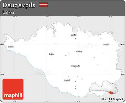Silver Style Simple Map of Daugavpils, single color outside