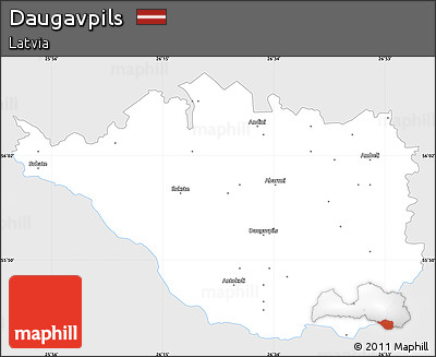 Silver Style Simple Map of Daugavpils, single color outside