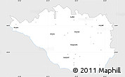 Silver Style Simple Map of Daugavpils, single color outside