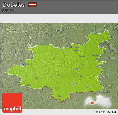 Physical 3D Map of Dobeles, semi-desaturated