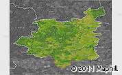 Satellite 3D Map of Dobeles, desaturated