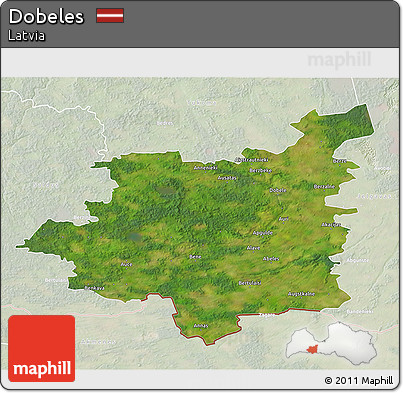 Satellite 3D Map of Dobeles, lighten