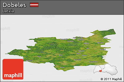 Satellite Panoramic Map of Dobeles, single color outside