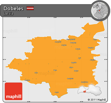Political Simple Map of Dobeles, single color outside