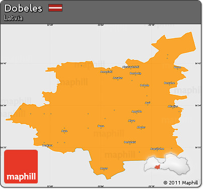 Political Simple Map of Dobeles, single color outside