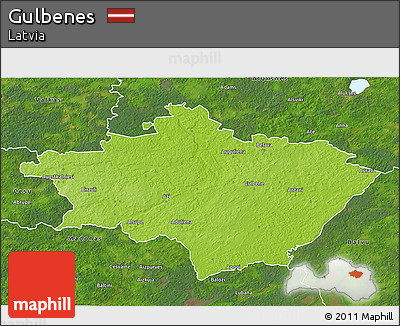 Physical 3D Map of Gulbenes, satellite outside